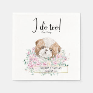 Shih Tzu Puppy Dog Wedding Cocktail Napkins