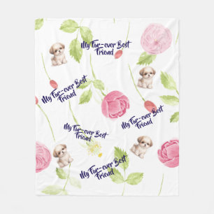 Shih Tzu Puppy Fleece Blanket