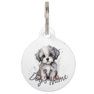 Shih-tzu puppy pet tag