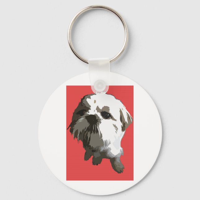 Shih Tzu (red) Key Ring (Front)