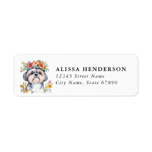 Shih Tzu Return Address Labels
