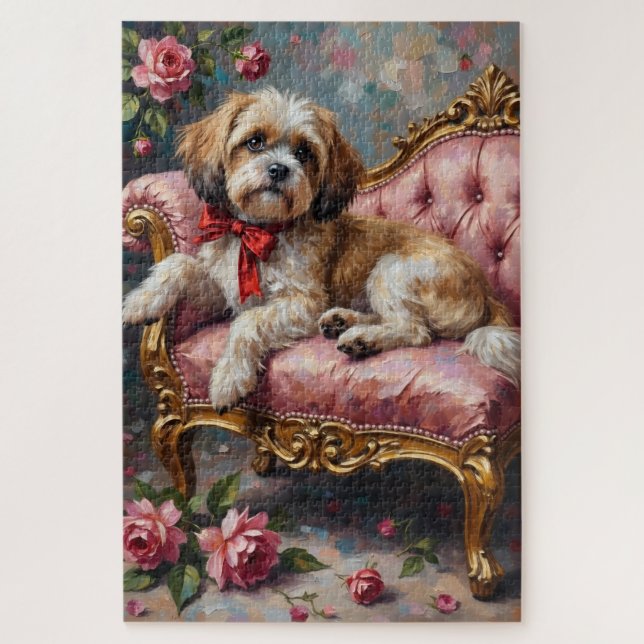 Shih Tzu Rococo Be Mine Valentine's Day Jigsaw Puzzle (Vertical)