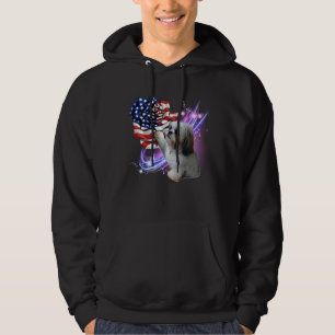 Shih Tzu Rose American Flag 4th Of July Hoodie