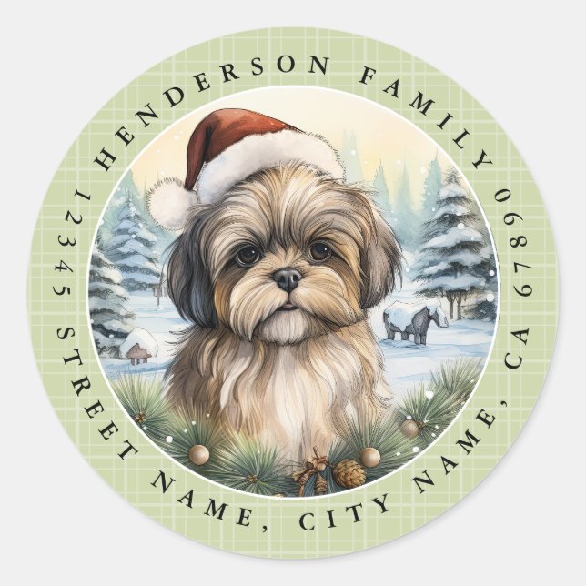 Shih Tzu Round Stickers (Front)