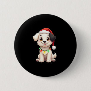 Shih Tzu Santa Christmas Tree Lights Xmas Dog Love 6 Cm Round Badge