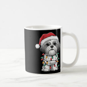 Shih Tzu Santa Christmas Tree Lights Xmas Dog Love Coffee Mug