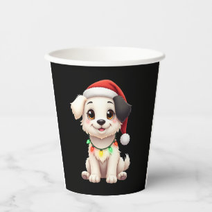Shih Tzu Santa Christmas Tree Lights Xmas Dog Love Paper Cups