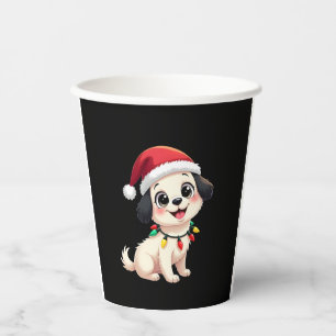 Shih Tzu Santa Christmas Tree Lights Xmas Dog Love Paper Cups