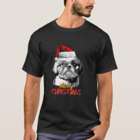 Shih Tzu Santa Claus Hat Merry Christmas Dog X Mas