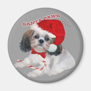 Shih Tzu Santa Paws gifts Magnet