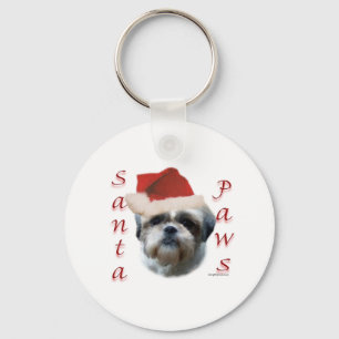 Shih Tzu Santa Paws Key Ring