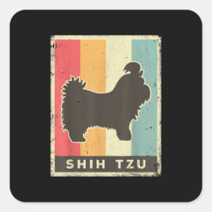 Shih Tzu Shih Tzu Dog Vintage Retro Square Sticker