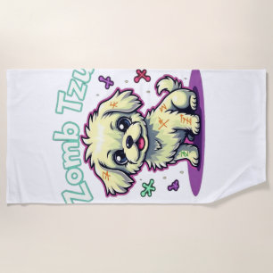 Shih Tzu Shihtzu Zombie Dog Halloween Oversized T- Beach Towel