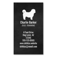 Shih Tzu Silhouette Chalkboard Style Vertical