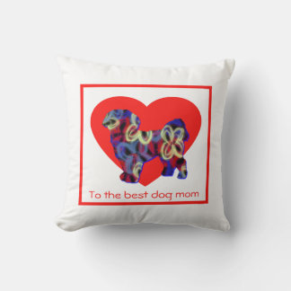 Shih Tzu Silhouette Dog Red Heart Mother’s Day Cushion