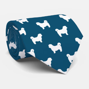 Shih Tzu Silhouettes Pattern Tie