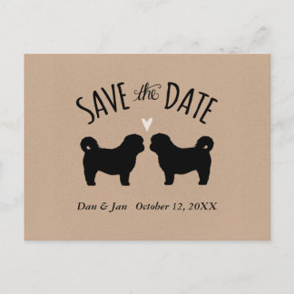 Shih Tzu Silhouettes Wedding Save the Date Announcement Postcard