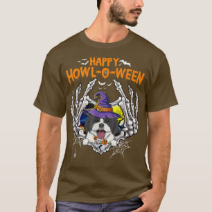 Shih Tzu Skeleton Heart Happy HowlOWeen Costume T-Shirt