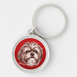 Shih Tzu Sketch Key Ring