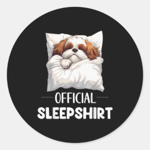 Shih Tzu Sleepshirt Cute Dog Lover Pajama Sleepwea Classic Round Sticker