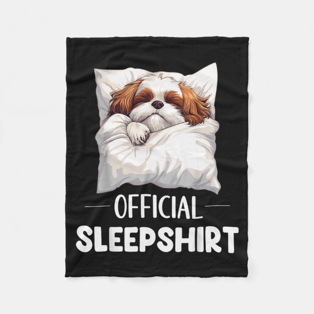 Shih Tzu Sleepshirt Cute Dog Lover Pajama Sleepwea Fleece Blanket (Front)
