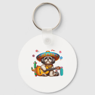 Shih Tzu Sombrero Mexican Guitar Cinco De Mayo Own Key Ring