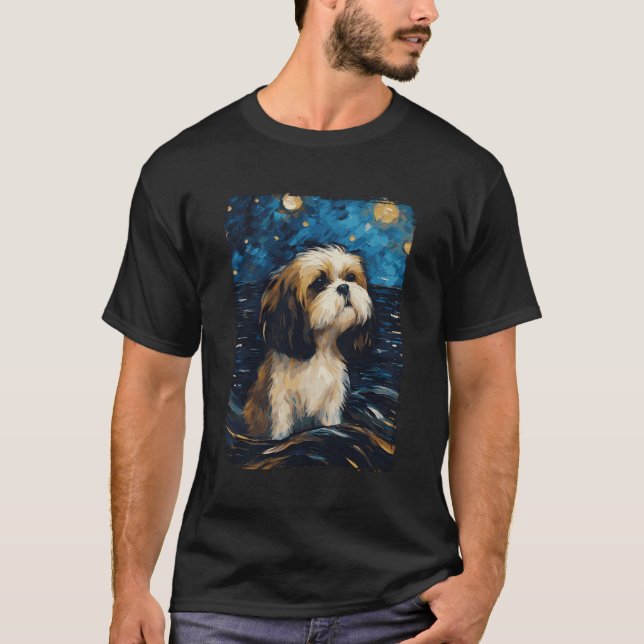 Shih Tzu Starry Night T-Shirt (Front)