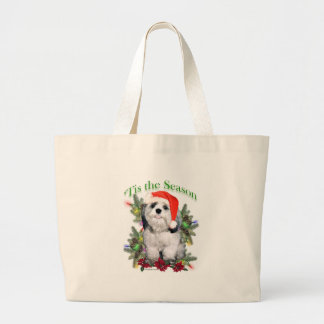 Shih Tzu 'Tis the Season Large Tote Bag