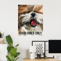 Shih tzu tongue funny vibes custom text