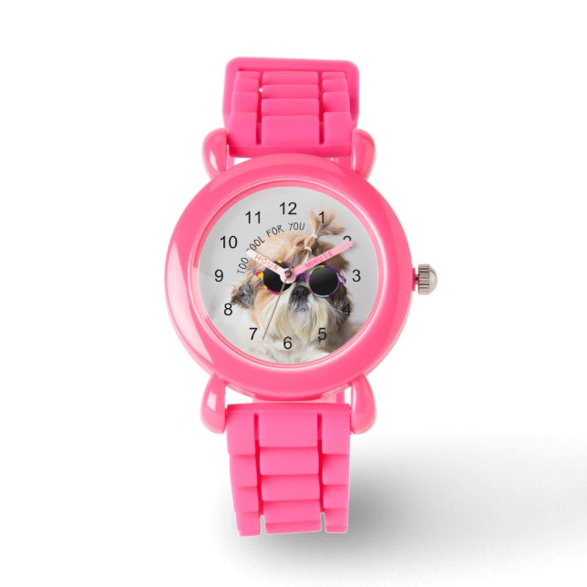 Shih Tzu Too Cool for you Sunglasses Photo Watch (Front)