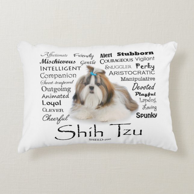 Shih Tzu Traits Accent Pillow (Front)