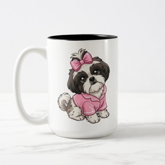  Shih Tzu  Two-Tone Coffee Mug (Left)
