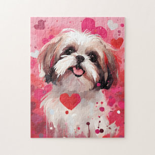 Shih Tzu Valentines day Jigsaw Puzzle