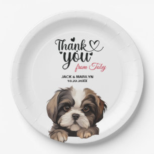 Shih Tzu Wedding Thank You Paper Plate
