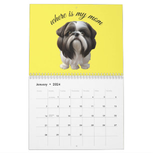 Shih Tzu - Where Is My Mum Calendar