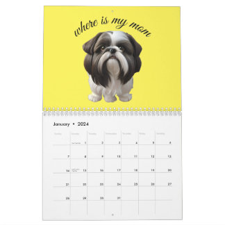 Shih Tzu - Where Is My Mum Calendar