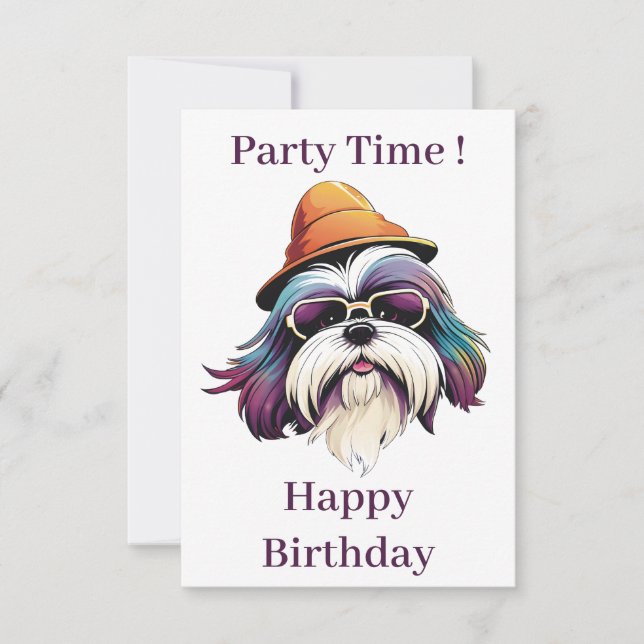 Shih Tzu with hat card (Front)