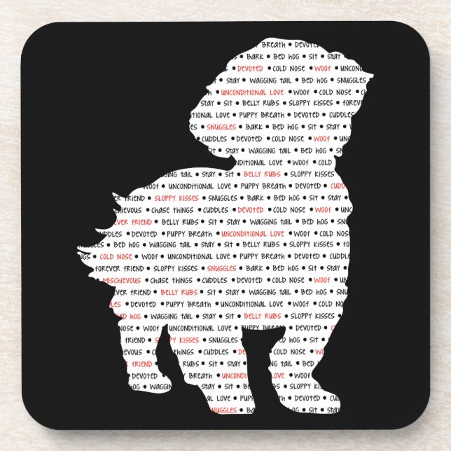 Shih Tzu Word Art Coaster (Front)