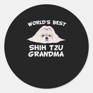 Shih Tzu World's Best Shih Tzu Grandma Classic Round Sticker