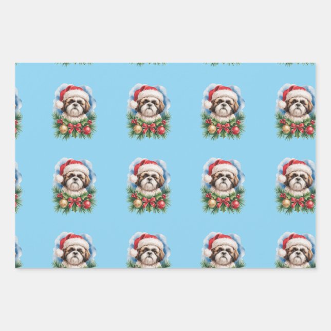 Shih Tzu Wrapping Paper for Christmas  (Front 3)