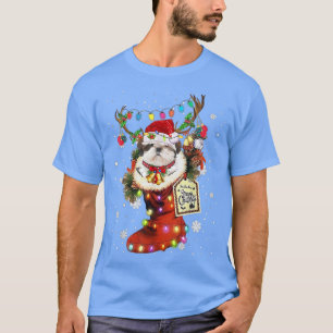 Shih Tzu Xmas Boot Christmas Sock Winter Snow  T-Shirt