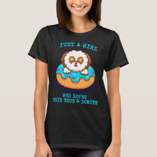 Shih Tzuz And Doughnuts Shih Tzu Premium Scoop T-Shirt