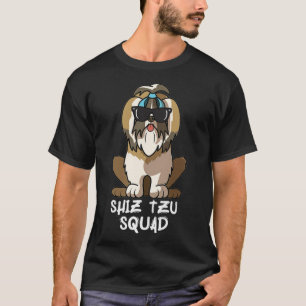 Shih zu Squad With Sunglasses Funny Cool Dog best  T-Shirt