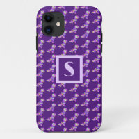 Shihpoo Cute Dog Purple Silhouette Monogram