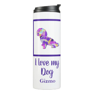 Shihpoo Dog Silhouette Cute Purple PY&B Thermal Tumbler
