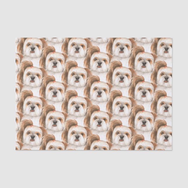 Shihtzu cute dog face handdrawn tissue paper (Front)