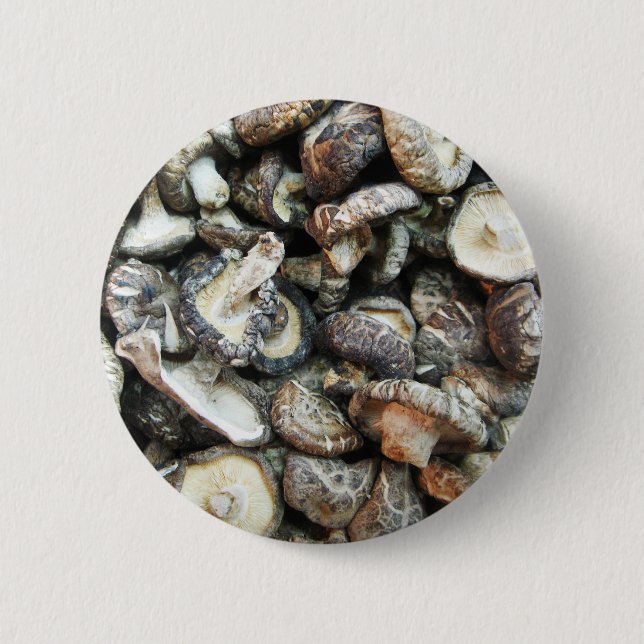 Shiitake Mushrooms 6 Cm Round Badge (Front)