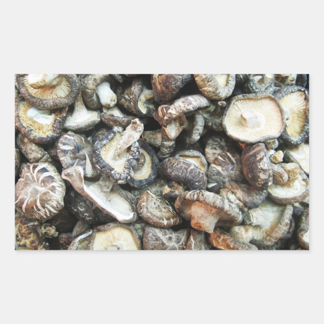 Shiitake Mushrooms Rectangular Sticker (Front)
