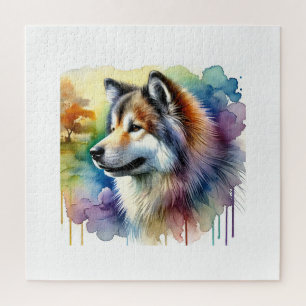 Shikoku Dog 280824AREF140 - Watercolor Jigsaw Puzzle