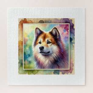 Shikoku Dog in Serenity 020824AREF108 - Watercolor Jigsaw Puzzle